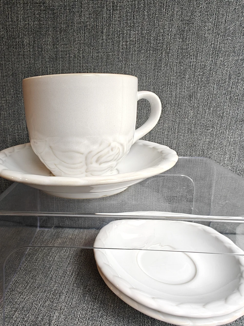 Vintage Christian Dior French Country Rose Teacup & Saucer Set + 2 Extra Saucers